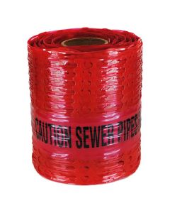 Caution Sewer Pipe Below Detectamesh Warning Tape  200mm x 100m - Red