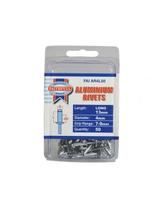 Aluminium Long Rivets - 4 mm x 13 mm