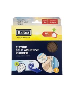 Exitex E Stirp Self Adhesive Rubber - 5 m / Brown