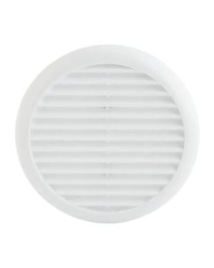 Louvre Round Wall Vent with Flyscreen 80-150mm - White