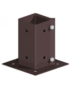 Metpost Post Anchor Bolt Down Swift Clamp - 100 mm x 100 mm / Epoxy Brown