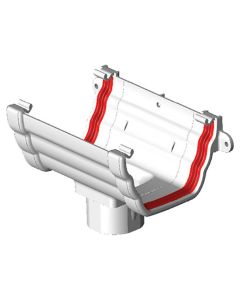 Freeflow Ogee Gutter Running Outlet - White