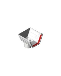 Freeflow Ogee Gutter Universal Stopend Outlet - White