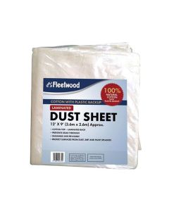 Fleetwood Cotton Dust Sheet with Plastic Backup - 3.66 m x 2.74 m