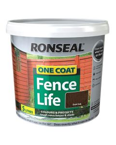 Ronseal One Coat Fence Life Fence Paint - 5 L / Dark Oak