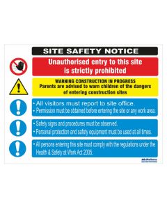 Site Safety Notice 610x810mm