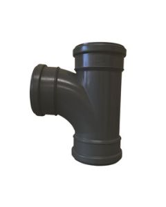 Black Soil Tee 90 Degree Triple Socket - 110mm