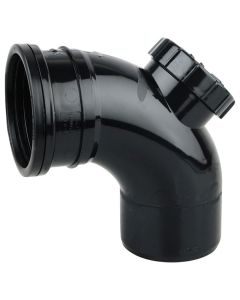 Black Soil Access Bend 90 Degree Single Socket - 110mm