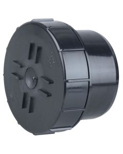 Black Soil PE Access Plug With Screwed Access - 110mm