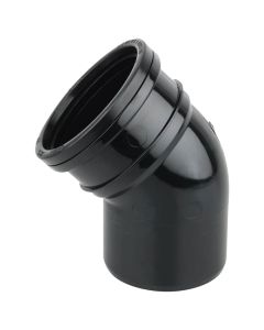 Black Soil Bend 45 Degree Single Socket - 110mm 