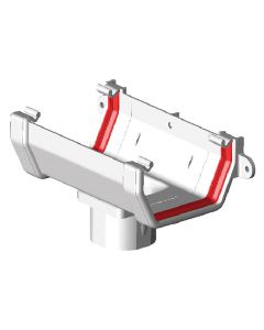 Freeflow Square Gutter Running Outlet - White