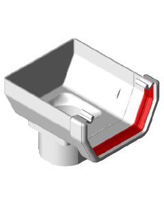 Freeflow Square Gutter Stopend Outlet - White