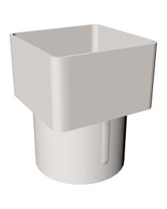 Freeflow Square to Round Downpipe Adaptor - White