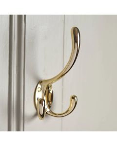 Triple Hat & Coat Hook Brass 