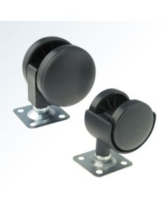 Twin Caster Wheels Large Set Black (Pair)