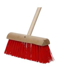Yard Brush with Handle - Red