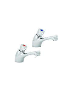 Non Concussive Self Closing Pre-Set Basin Taps - Chrome