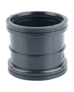 Black Soil Double Socket Repair Coupler - 110mm 