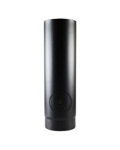 Stove Flue Pipe Matt Black Enamel Straight With Door 500mm 6 inch