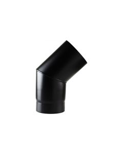 Stove Flue Pipe Matt Black Enamel 45 degree Bend 5 inch