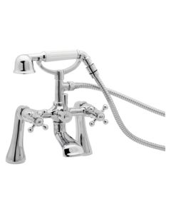 Tudor Pillar Mounted Bath Shower Mixer - Chrome