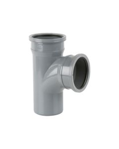 Soil Pipe Double Socket Tee 110mm - Grey