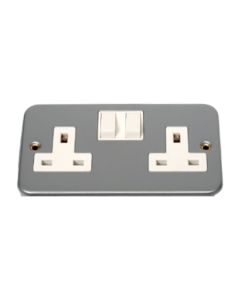 2 Gang Metal Socket incl Switch