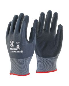 Nitrile Polyurethane Mix Coated Glove - L / Black and Grey