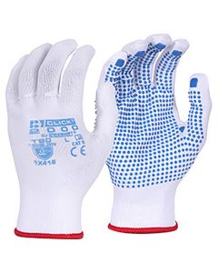 Nylon XL PVC Dot Glove - White