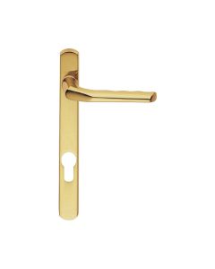 Narrow Plate With Straight Lever Handle - 70 mm / Polished Brass