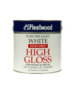 Fleetwood Traditional Non Drip Gloss Paint - 1 L / Pure Brilliant White