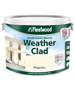 Fleetwood Weather Clad Smooth Acrylic Masonry Paint - 10 L / Magnolia