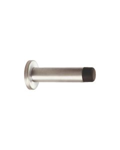 Carlisle Brass Cylinder Pattern Door Stop on Rose - Satin Chrome