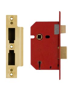 Union 5 Lever Mortice Sashlock - Polished Lacquered Brass