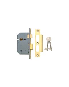 Union 3 Lever Mortice Sashlock - Polished Lacquered Brass