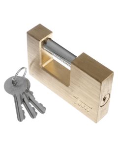 Tessi Rectangular Brass Padlock - 90 mm