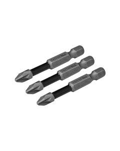 Faithfull Pozi Impact Screwdriver Bits PZ2 50 mm 3pcs