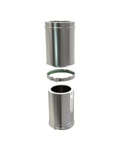 Pellet Twin Wall Adjustable Pipe 340-490mm 80mm