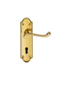 Lever On Plate Doorpack with 3 Hinges & Lock Brass
