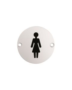 Door Disc Female Symbol Satin Stainless Steel