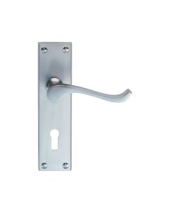 Victorian Scroll Lever On Backplate - Satin Chrome 