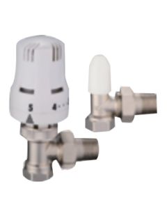 Biworld GB Female Thermostatic Radiator Valve & Lockshield Pack 1/2inch 