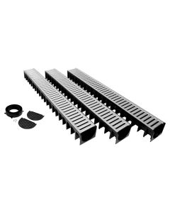 Drainage Channel Garage Pack incl Galvanised Grating 1m (3pcs)