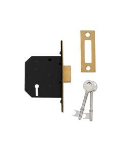 Yale Essentials 5 Lever Deadlock - 64 mm  / Polished Brass