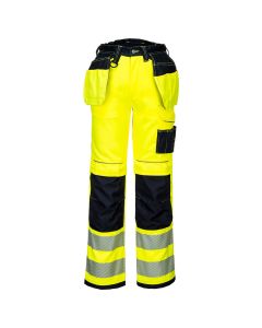 Portwest PW3 High Visibility Holster Pocket Work Trouser - 32 / Yellow and Black