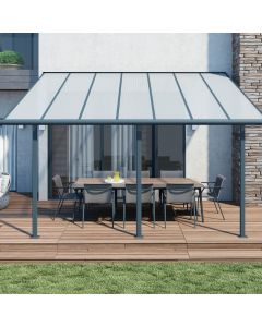 Sierra Patio Cover with Clear Multiwall 3m x 3.05m - Grey