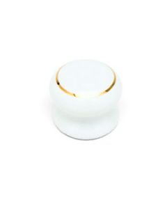 Cabinet Ceramic Knob White with Gold Ring