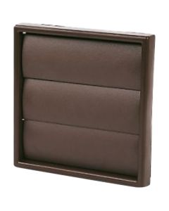 Wall Vent Square with Flap 100mm Brown