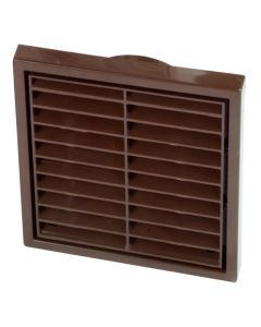 Wall Vent Square Louvre with Fly Screen 100mm - Brown