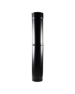 Stove Flue Pipe Matt Black Enamel Telescopic 500mm 6 inch